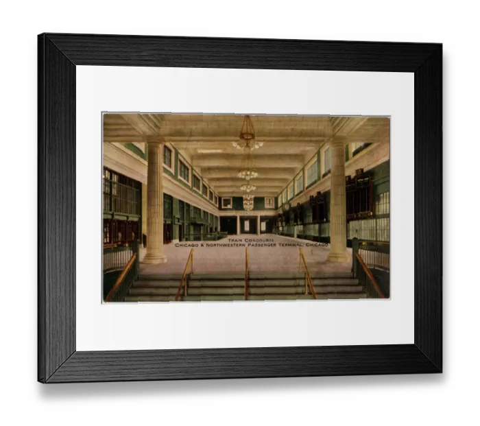 Framed Print : Concourse, Chicago & Northwestern Terminal, Illinois, USA Framed Print : Concourse, Chicago & Northwestern Terminal, Illinois, USA