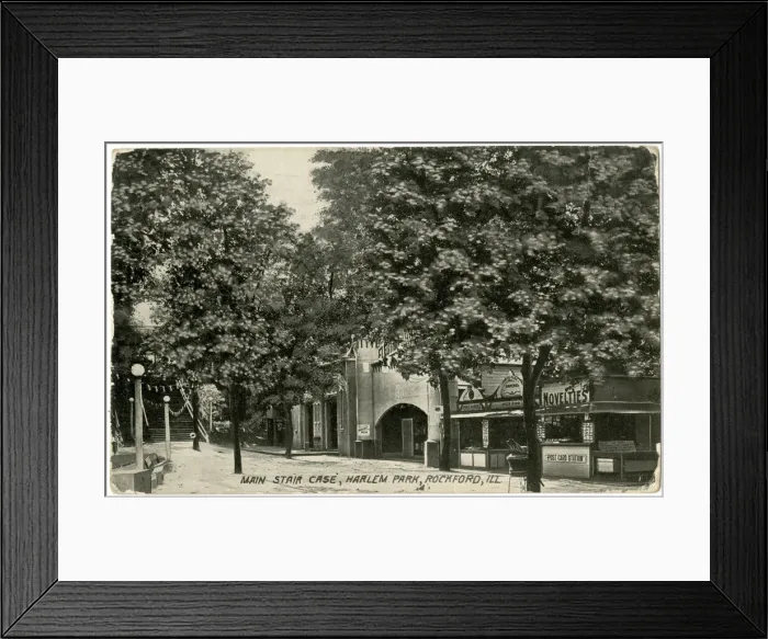 Framed Print : Main staircase, Harlem Park, Rockford, Illinois, USA Framed Print : Main staircase, Harlem Park, Rockford, Illinois, USA