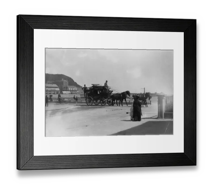 Framed Print : Stagecoach near the beach at Llandudno, North Wales Framed Print : Stagecoach near the beach at Llandudno, North Wales