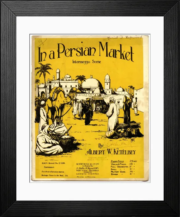 Framed Print : Music cover, In a Persian Market, Intermezzo Scene Framed Print : Music cover, In a Persian Market, Intermezzo Scene