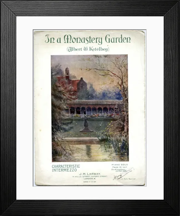 Framed Print : Music cover, In a Monastery Garden, Albert W Ketelbey Framed Print : Music cover, In a Monastery Garden, Albert W Ketelbey