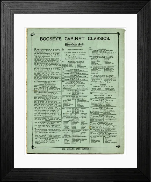 Framed Print : Advert, Booseys Musical Cabinet, Drawing Room Pieces Framed Print : Advert, Booseys Musical Cabinet, Drawing Room Pieces