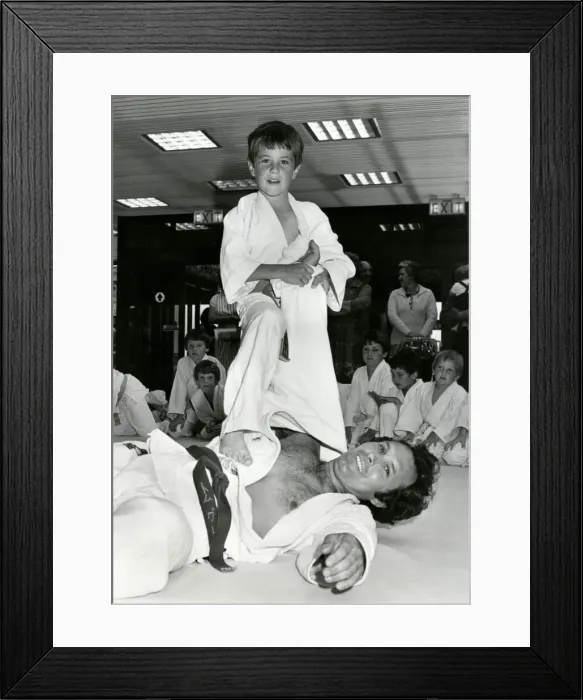 Framed Print : Boy and tutor, Junior National Judo Championship Framed Print : Boy and tutor, Junior National Judo Championship