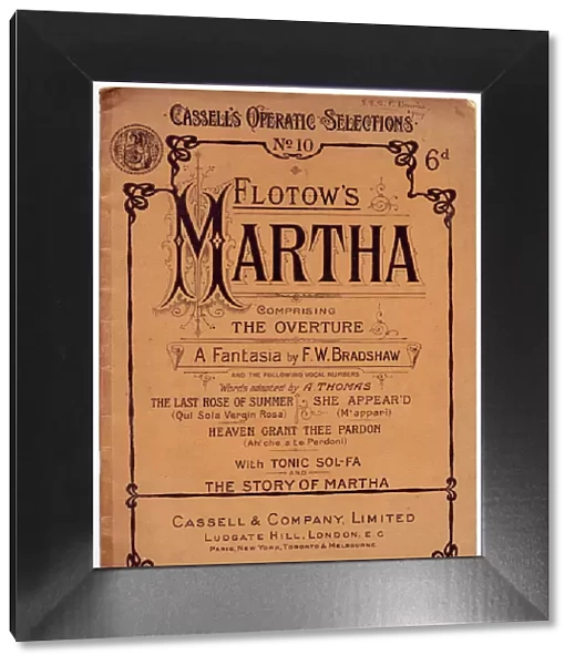 Music cover, Flotows Martha, Cassells Operatic Selections