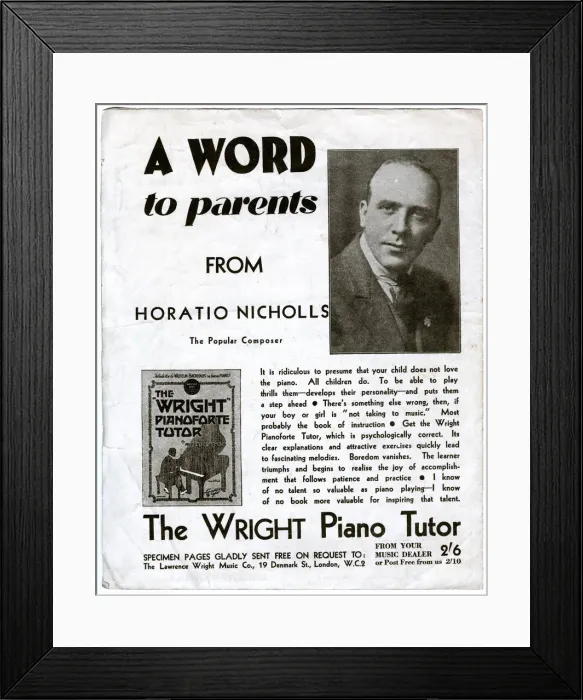 Framed Print : Advert, The Wright Pianoforte Tutor Framed Print : Advert, The Wright Pianoforte Tutor