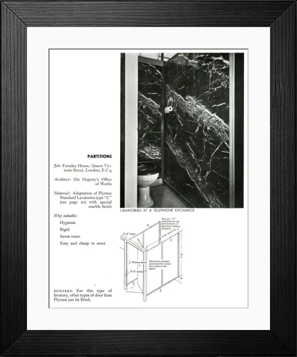 Framed Print : Lavatories in a telephone exchange, City of London Framed Print : Lavatories in a telephone exchange, City of London