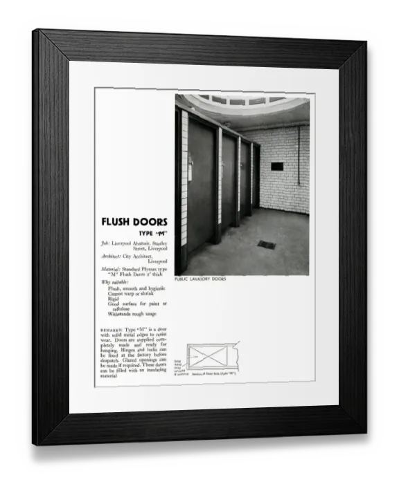 Framed Print : Lavatory doors, Liverpool Abattoir, Stanley Street Framed Print : Lavatory doors, Liverpool Abattoir, Stanley Street