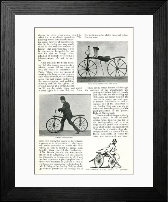 Framed Print : The Evolution of the Cycle -- Dandy-Horse Framed Print : The Evolution of the Cycle -- Dandy-Horse