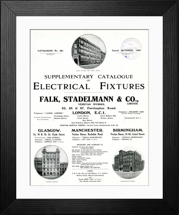 Framed Print : Title page, Electrical Fixtures, FS & Co Limited Framed Print : Title page, Electrical Fixtures, FS & Co Limited