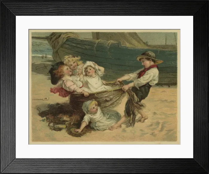 Framed Print : Bringing fish ashore Framed Print : Bringing fish ashore