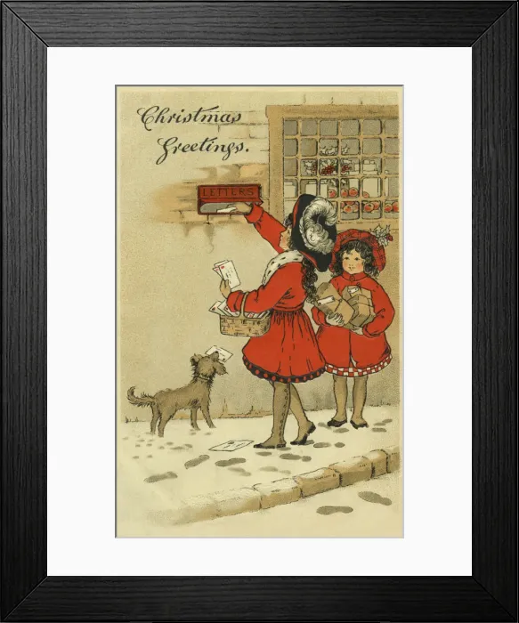 Framed Print : Xmas. Posting letters Framed Print : Xmas. Posting letters