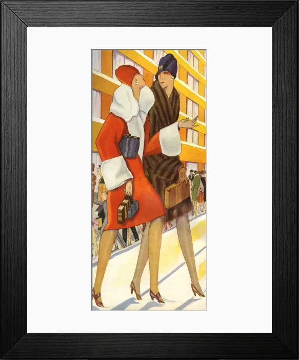 Framed Print : Fashionable shoppers Framed Print : Fashionable shoppers
