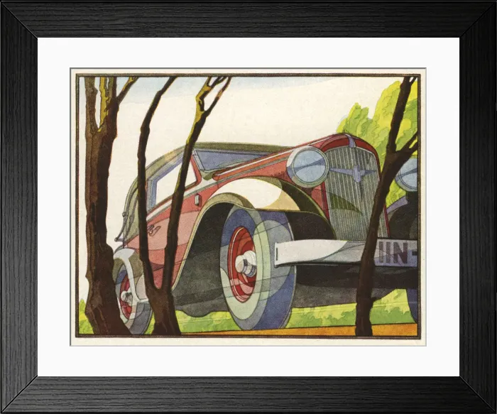 Framed Print : Motoring. Illustration of red Adler car. Date: 1933 Framed Print : Motoring. Illustration of red Adler car. Date: 1933