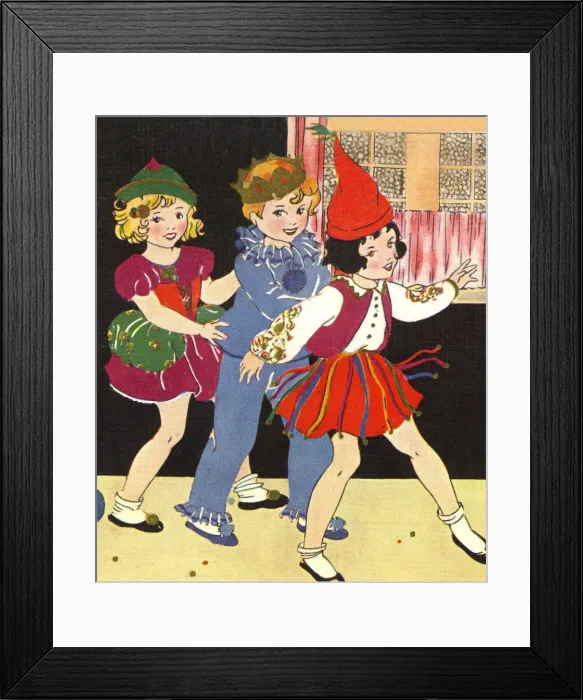 Framed Print : Children. Three children dancing at a party. Date: circa 1932 Framed Print : Children. Three children dancing at a party. Date: circa 1932