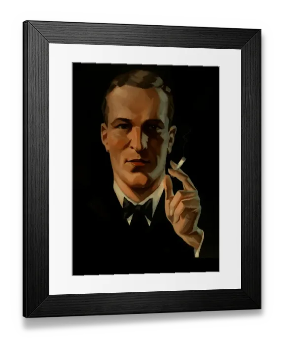Framed Print : Man with cigarette