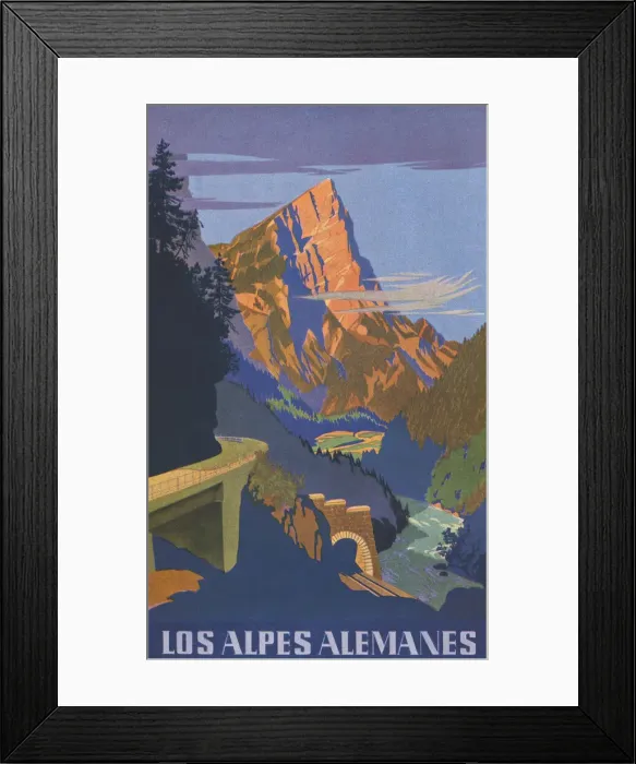 Framed Print : Travel poster (German Alps) Framed Print : Travel poster (German Alps)