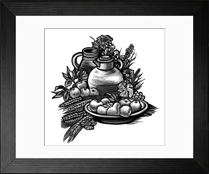 Framed Print : Wine and fruit Framed Print : Wine and fruit