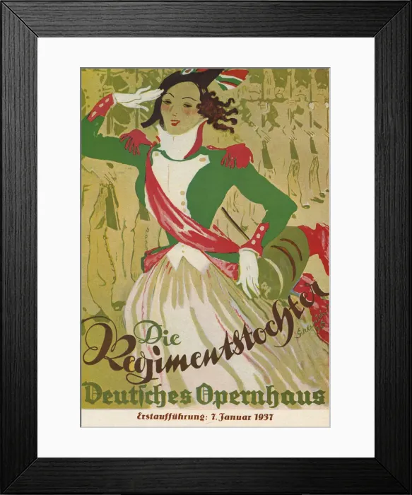 Framed Print : Poster for Die Regimentstochter Framed Print : Poster for Die Regimentstochter