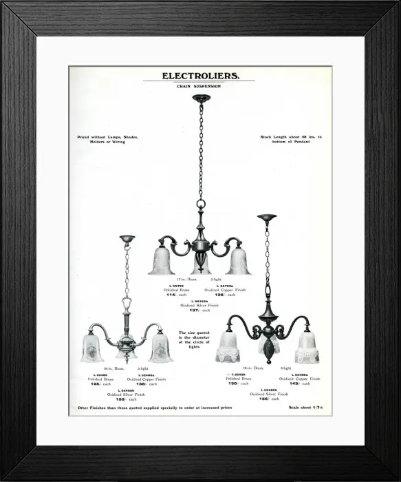 Framed Print : Electric Light Fixtures catalogue, Electroliers Framed Print : Electric Light Fixtures catalogue, Electroliers