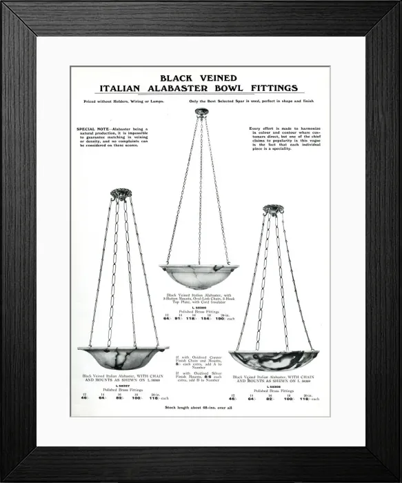 Framed Print : Electric Light Fixtures catalogue, Alabaster Bowl Fittings Framed Print : Electric Light Fixtures catalogue, Alabaster Bowl Fittings