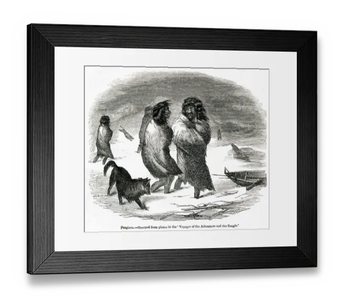 Framed Print : People of Tierra del Fuego, South America 1842 Framed Print : People of Tierra del Fuego, South America 1842