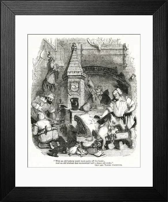Framed Print : Rich mans kichen staff at work Framed Print : Rich mans kichen staff at work