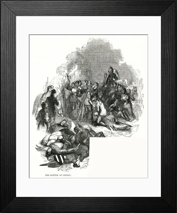 Framed Print : Scene at the Battle of Crecy, Picardy, France Framed Print : Scene at the Battle of Crecy, Picardy, France