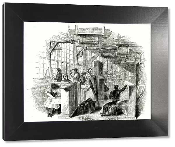 People at work, Broadwood piano factory, London 1842