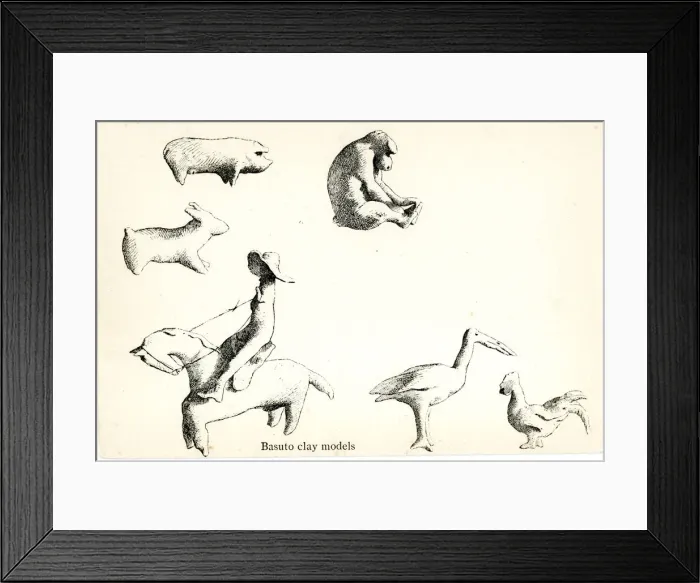 Framed Print : Basuto clay models from Basutoland (Lesotho) Framed Print : Basuto clay models from Basutoland (Lesotho)