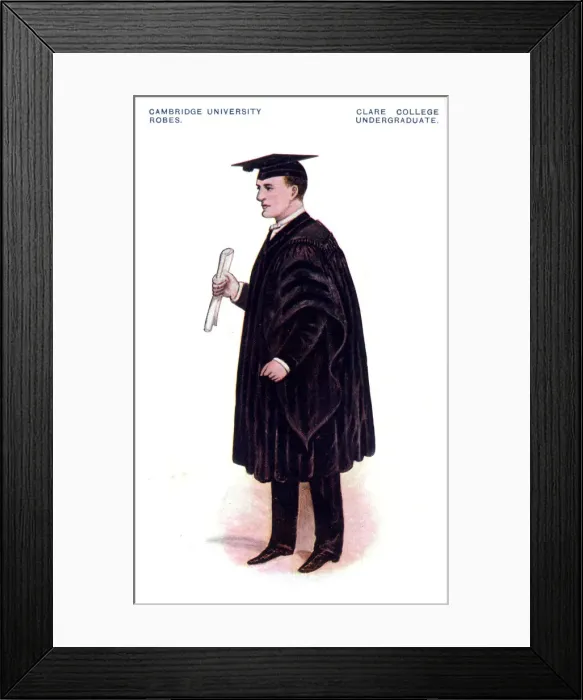 Framed Print : Cambridge University Robes, Clare College Undergraduate Framed Print : Cambridge University Robes, Clare College Undergraduate