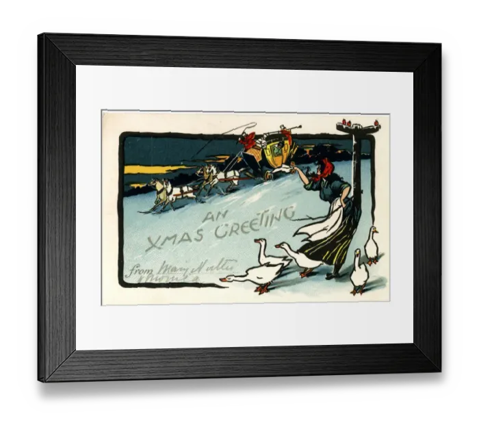 Framed Print : Christmas Greetings postcard Framed Print : Christmas Greetings postcard