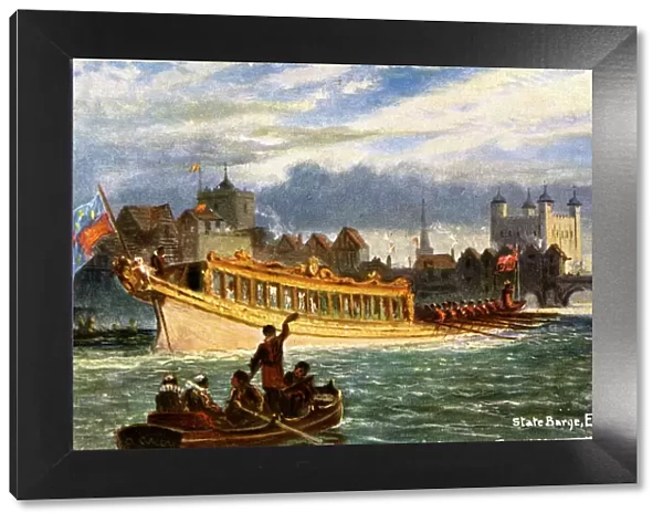 Elizabethan State Barge on River Thames, London
