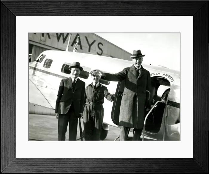 Framed Print : Prime Minister Neville Chamberlain, Heston Aerodrome Framed Print : Prime Minister Neville Chamberlain, Heston Aerodrome
