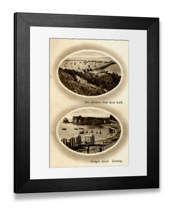 Framed Print : Harbour from Rock Walk, and Corbyns Head, Torquay Framed Print : Harbour from Rock Walk, and Corbyns Head, Torquay