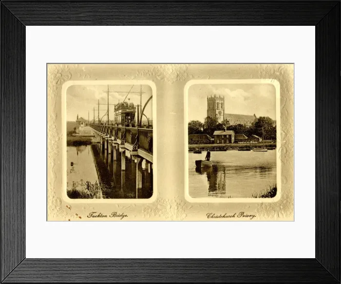 Framed Print : Tuckton Bridge and Christchurch Priory, Dorset Framed Print : Tuckton Bridge and Christchurch Priory, Dorset