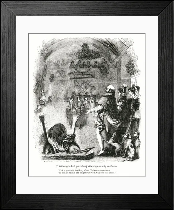 Framed Print : Christmas festivities in an Elizabethan hall Framed Print : Christmas festivities in an Elizabethan hall
