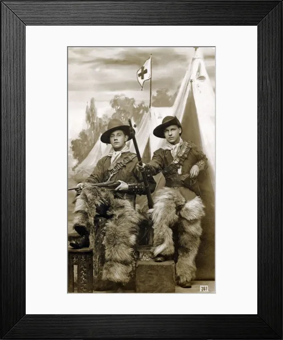 Framed Print : Fancy dress - men dressed up as cowboys Framed Print : Fancy dress - men dressed up as cowboys