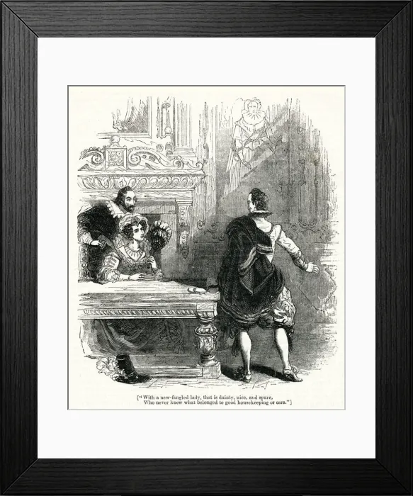 Framed Print : Two Elizabethan aristocratic men and an elegant lady Framed Print : Two Elizabethan aristocratic men and an elegant lady