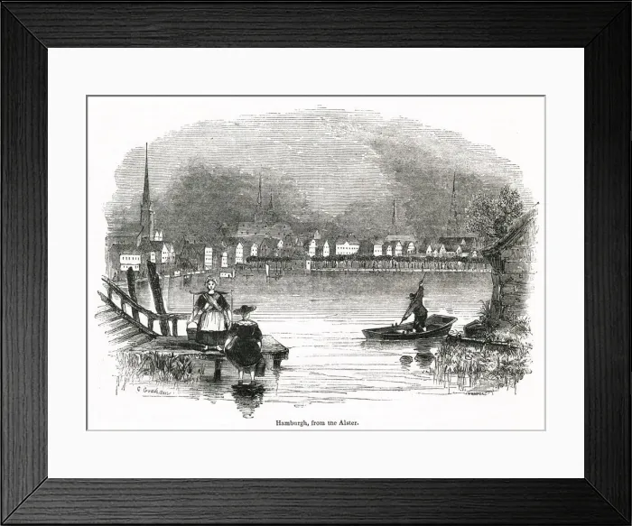 Framed Print : View of Hamburg and the Alster, Germany Framed Print : View of Hamburg and the Alster, Germany