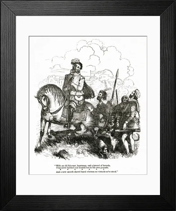 Framed Print : Elizabethan aristocratic man going hunting on horseback Framed Print : Elizabethan aristocratic man going hunting on horseback