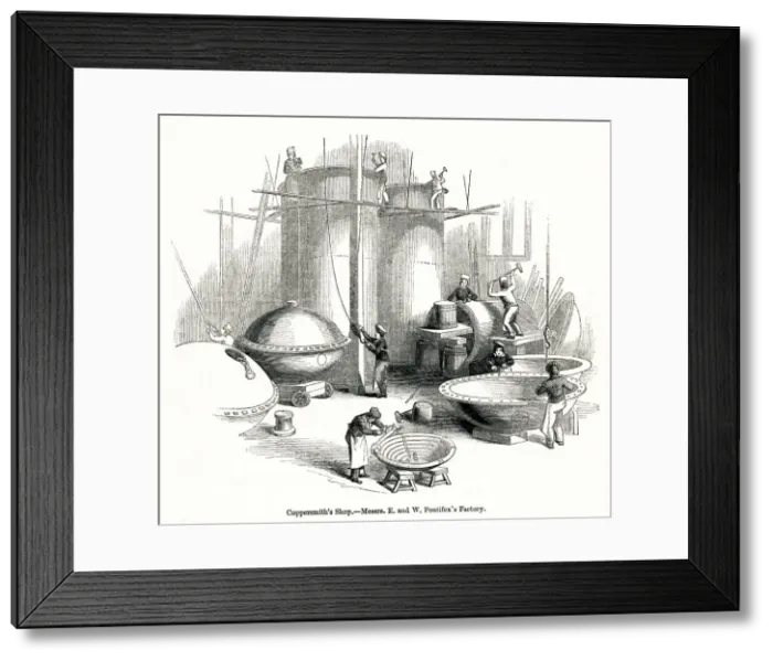 Framed Print : View inside a copper and lead factory, London Framed Print : View inside a copper and lead factory, London