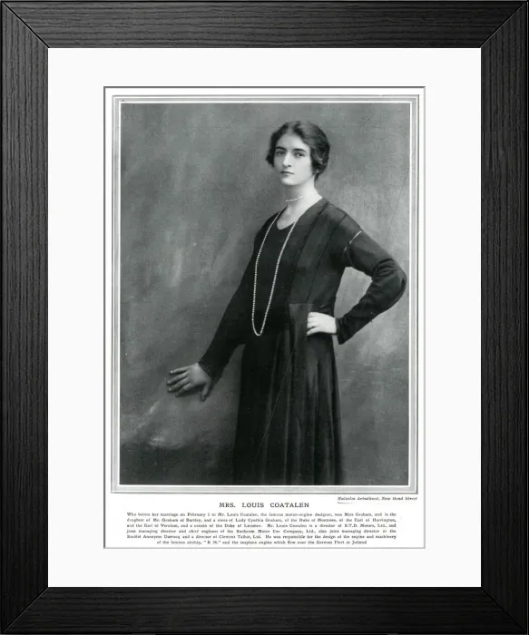 Framed Print : Mrs. Louis Coatalen (Iris Graham)