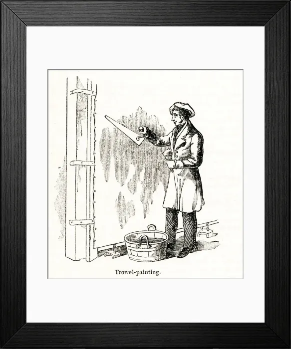 Framed Print : Craftsman at floor cloth factory, Knightsbridge, SW London Framed Print : Craftsman at floor cloth factory, Knightsbridge, SW London