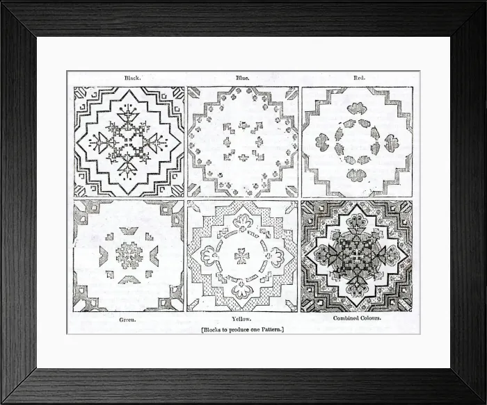 Framed Print : Printing blocks used at floor cloth factory, SW London Framed Print : Printing blocks used at floor cloth factory, SW London