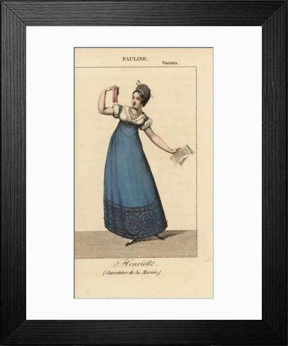 Framed Print : French actress Mlle. Pauline as Henriette Framed Print : French actress Mlle. Pauline as Henriette