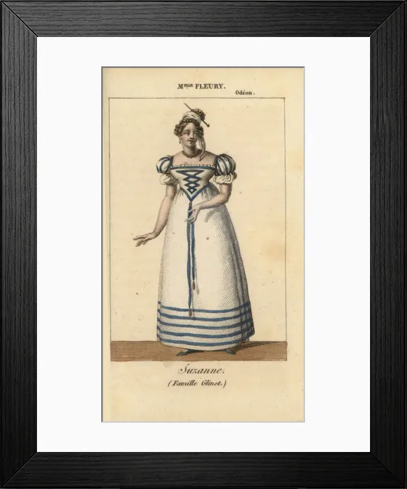 Framed Print : Mlle. Fleury as Suzanne in La Famille Glinet Framed Print : Mlle. Fleury as Suzanne in La Famille Glinet
