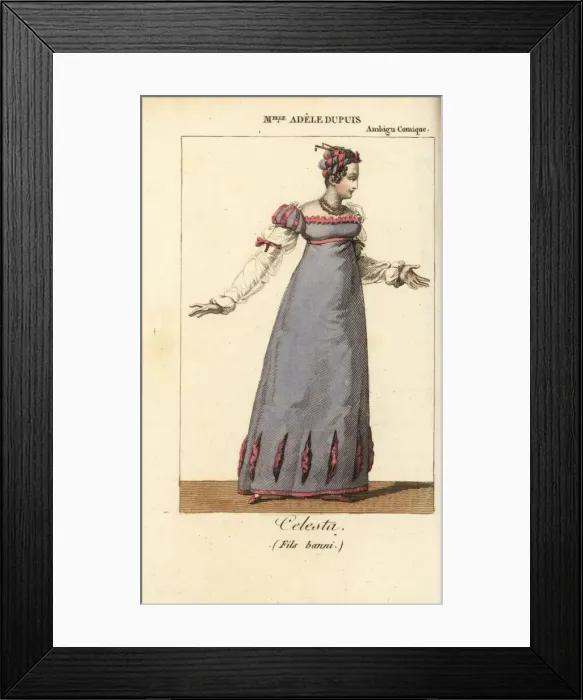 Framed Print : French actress Mlle. Adele Dupuis as Celesta Framed Print : French actress Mlle. Adele Dupuis as Celesta