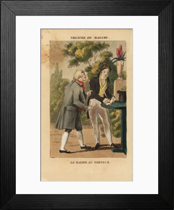 Framed Print : Gontier and Bernard-Leon in Le Baiser au Porteur Framed Print : Gontier and Bernard-Leon in Le Baiser au Porteur