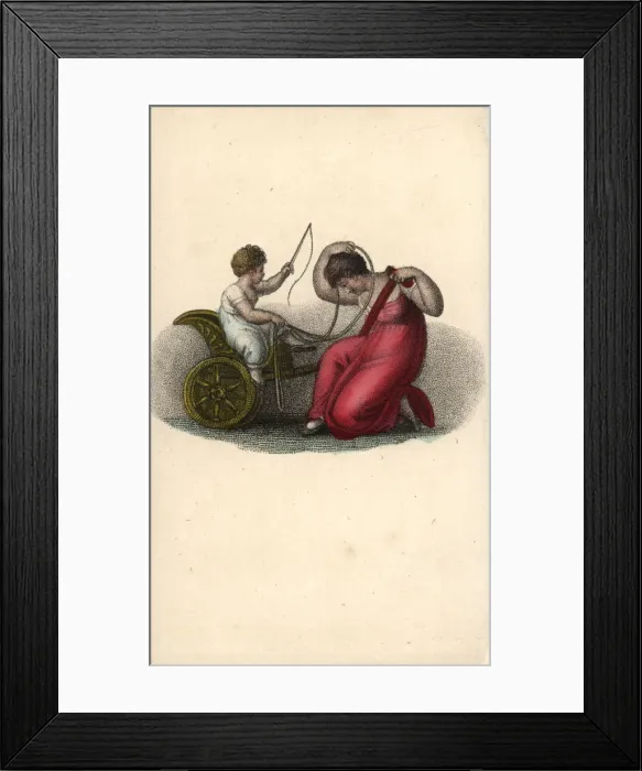 Framed Print : Mother and child playing on a chariot Framed Print : Mother and child playing on a chariot