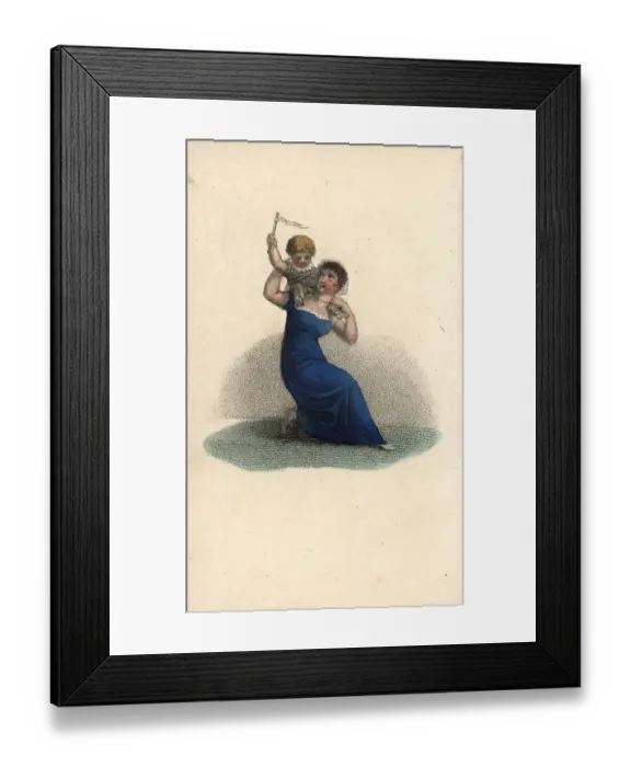 Framed Print : Mother playing the flying angel game with a baby Framed Print : Mother playing the flying angel game with a baby